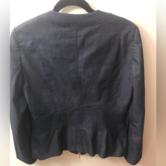 J'ENVIE New York Front Zipper Two Pockets Jacket Blazer Cotton Blend. Size 8 - Picture 11 of 14